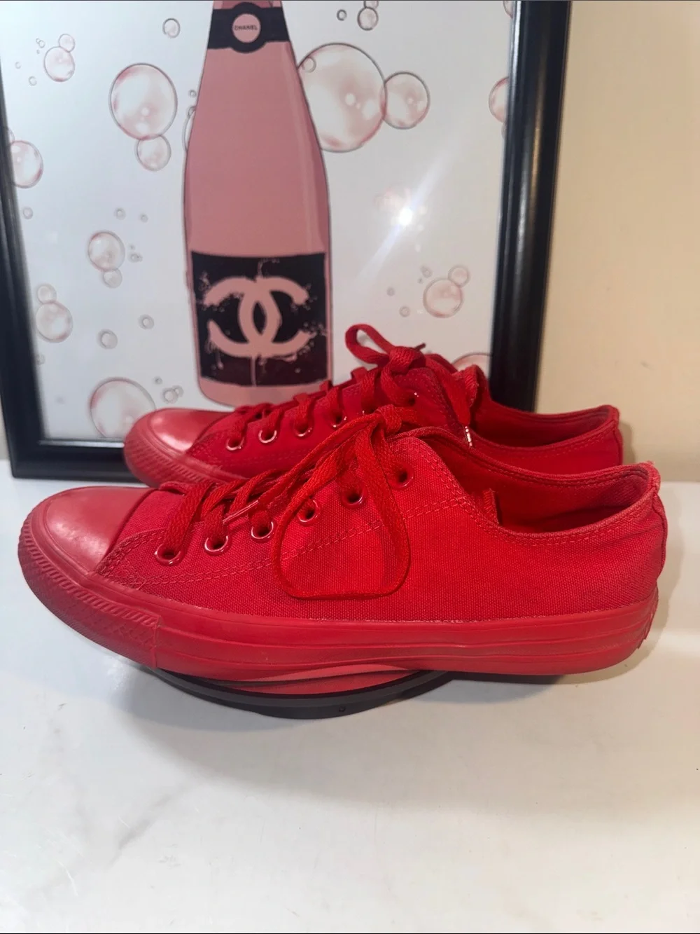 Converse All Star Unisex All-Red Low Top Canvas Sneakers - Men’s 6 or Women’s 8